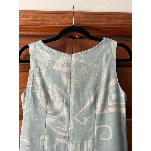 Kai Women's Hawaiian Crewneck Sheath Dress Sleeveless Light Blue Printed Size XS - Picture 5 of 7
